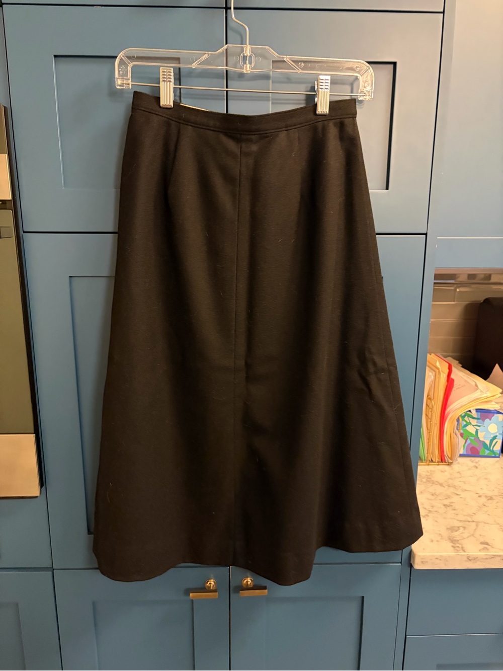 Vintage Pendleton Black A-Line Wool Skirt Midi 25” WAIST Classic Heritage